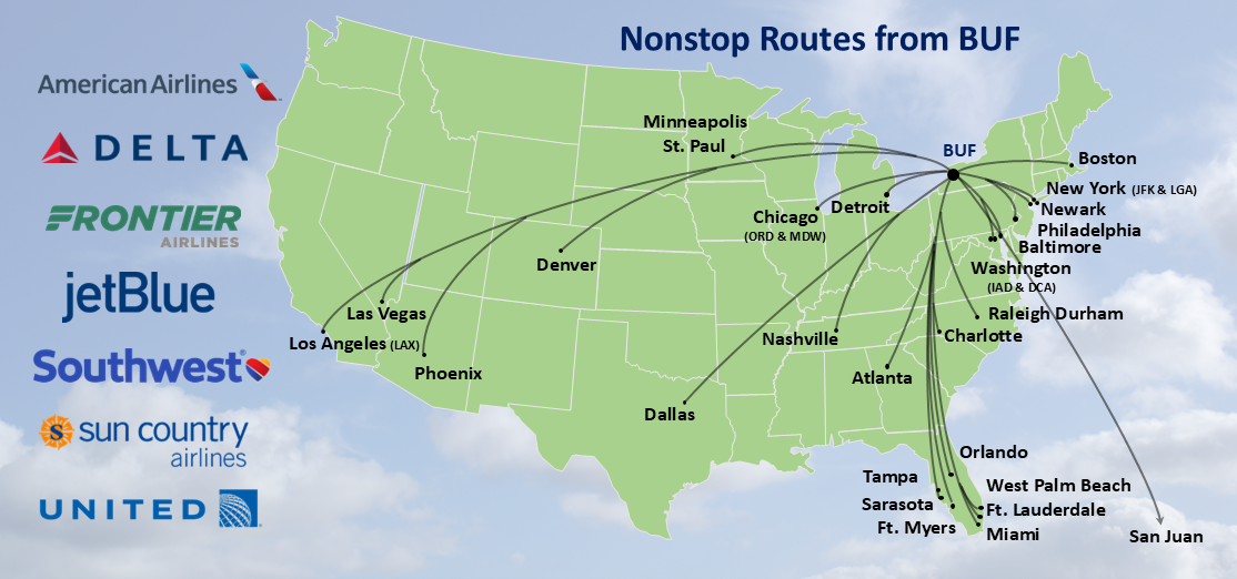 Commercial air carriers route map